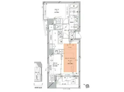 オーパスレジデンス目黒洗足(2LDK/3階)の間取り写真