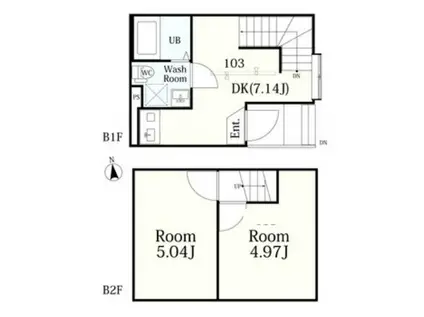 CICADA RESIDENCE OGIKUBO(2DK/B2階)の間取り写真