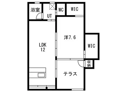 プラスナイン(1LDK/1階)の間取り写真