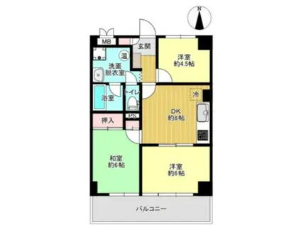 プレシエ武蔵新城(3DK/5階)の間取り写真