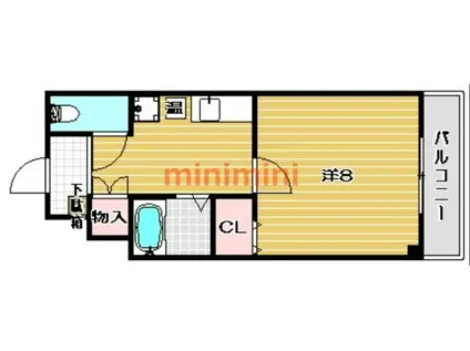 さつきハイム(1DK/4階)の間取り写真