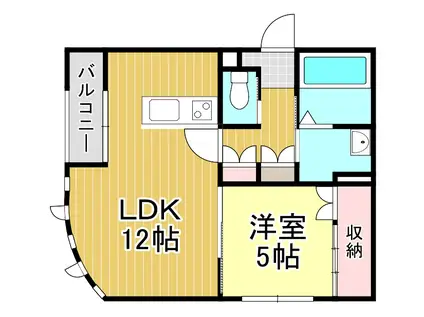 カプリコーン(1LDK/2階)の間取り写真