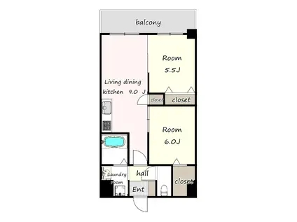 ORIENT BLD NO.88 マリナゲートサンズ(2LDK/6階)の間取り写真