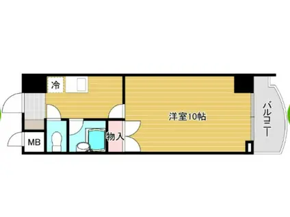 サンビレッジ段原(1K/3階)の間取り写真