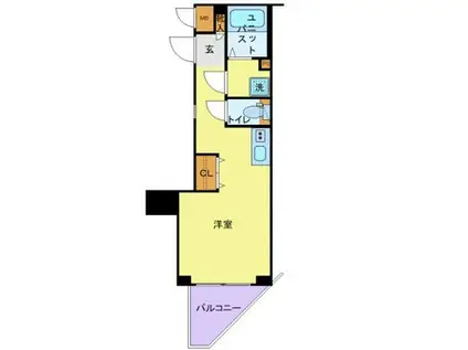 シンシア千駄木(ワンルーム/9階)の間取り写真