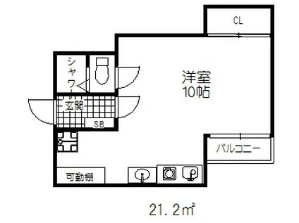 フルール新開地(ワンルーム/4階)の間取り写真