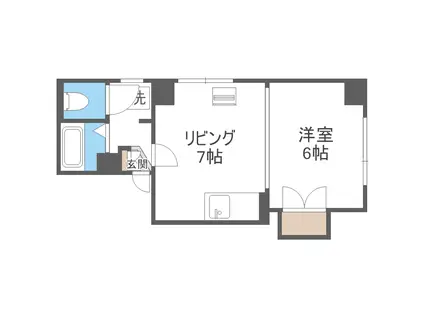 プログレスコート六番館(1LDK/3階)の間取り写真