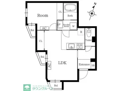 プレニーズ護国寺PREMIER(1LDK/3階)の間取り写真