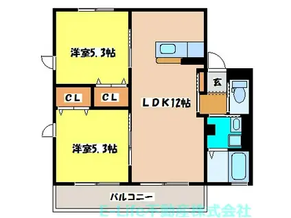 グランソレイユ(2LDK/2階)の間取り写真