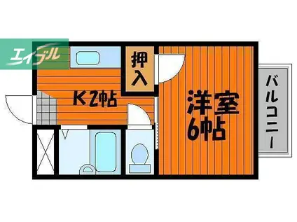 メゾンオアシス(1K/1階)の間取り写真