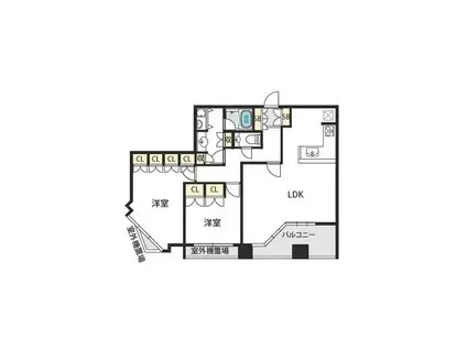 夕陽丘イクス802(2LDK/8階)の間取り写真
