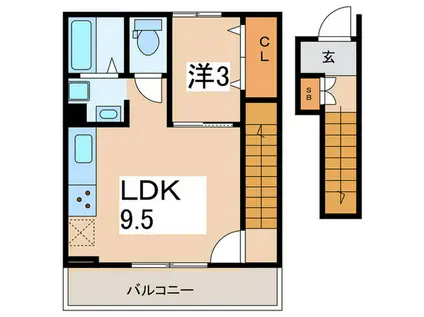 メゾン・ド・ソレイユ(1LDK/2階)の間取り写真