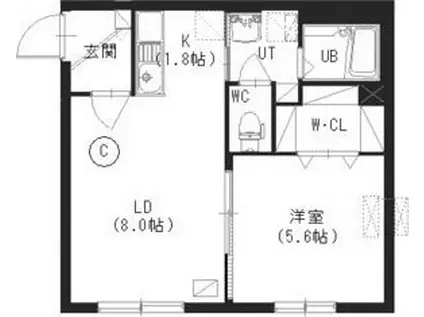 アフィーノ中島公園(1LDK/5階)の間取り写真