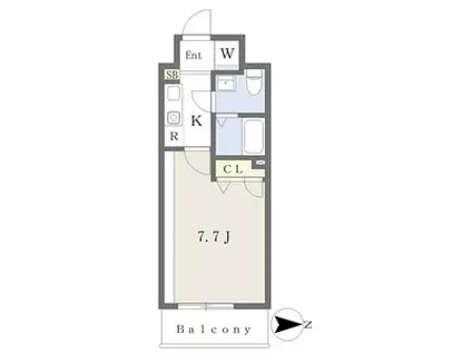 VIOLA KANAYAMA(1K/7階)の間取り写真