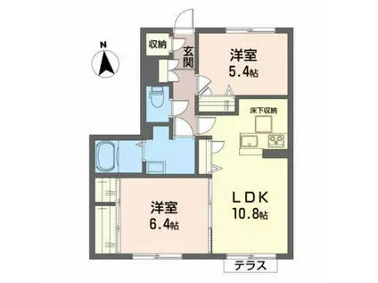 エコープラザXVI(2LDK/1階)の間取り写真