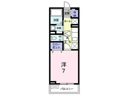 ハイム グランツェリア(1K/1階)の間取り写真