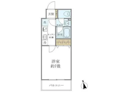 AS CABINS(1K/B1階)の間取り写真