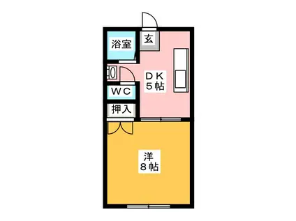 コーポ江島(1DK/1階)の間取り写真