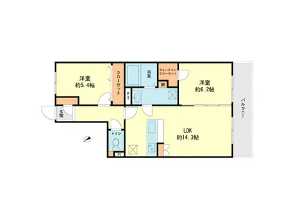 ルピナス(2LDK/3階)の間取り写真