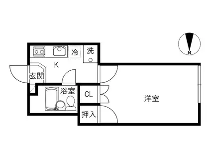 ハウス・シンエー(1K/1階)の間取り写真