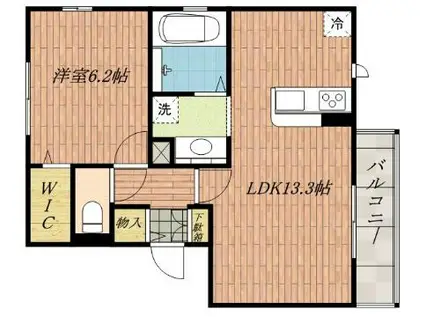 パークコート楓(1LDK/3階)の間取り写真