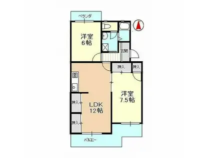 マンションハイネス(2LDK/2階)の間取り写真
