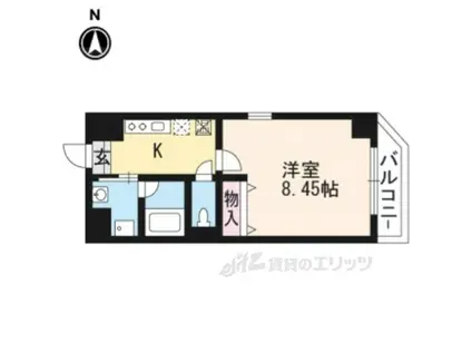 フラットオクA(1K/3階)の間取り写真