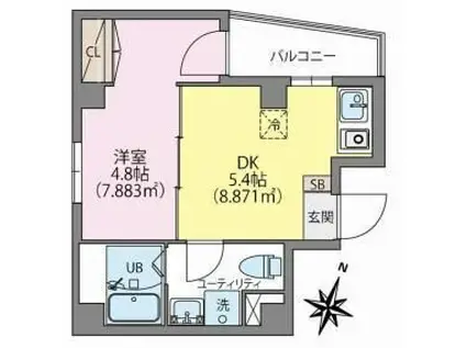 MOCA(1DK/10階)の間取り写真
