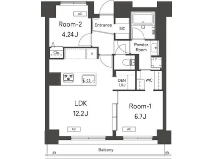 BELLEVIAGE SHINNAKANO(2LDK/12階)の間取り写真