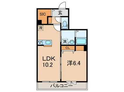 グランフェリーチェ(1LDK/1階)の間取り写真