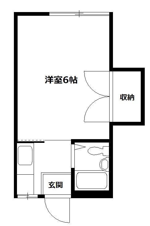 月見台ハイツ(ワンルーム/1階)の間取り写真