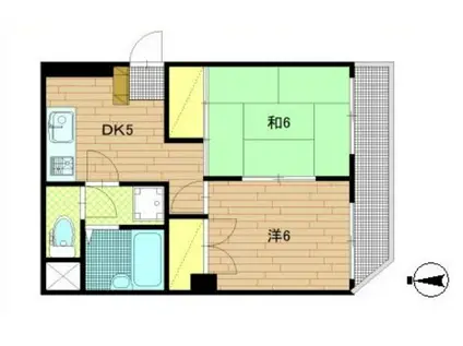 レジデンス星野(2DK/3階)の間取り写真