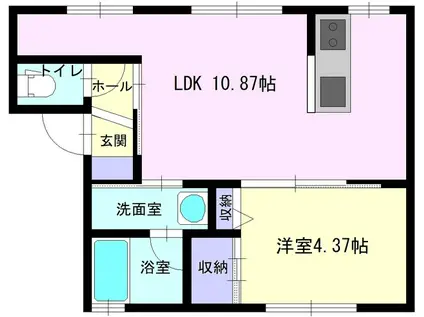 GRANDEUR B(1LDK/1階)の間取り写真