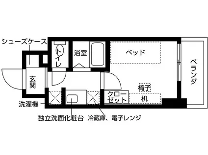 キャンパスヴィレッジ大阪近大前(1K/6階)の間取り写真