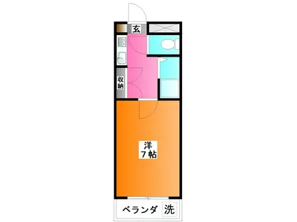 ニュークリスタル葵(1K/3階)の間取り写真