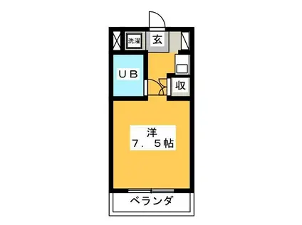 アップライト三田マンション(ワンルーム/1階)の間取り写真