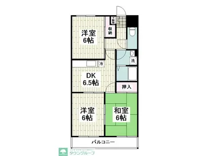 ヴェルドエルB(3DK/1階)の間取り写真