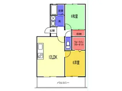 レーブドミール(2LDK/3階)の間取り写真