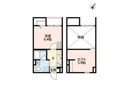 ユースビレッジ 神戸長田ユースビレッジコウベ(1K/2階)の間取り写真