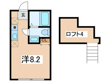 ハーミットクラブハウス岡沢町III(ワンルーム/1階)の間取り写真