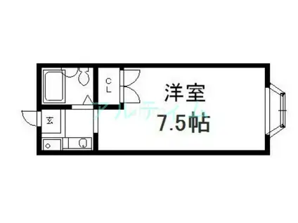 マノワール六波羅第(1K/2階)の間取り写真