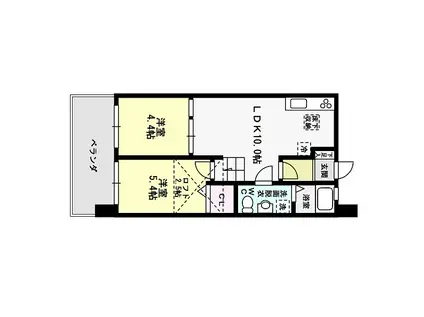 EDEN FIELD(2LDK/4階)の間取り写真