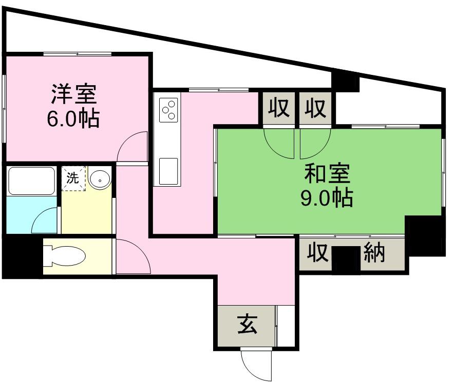 中通マンション(2K/5階)の間取り写真