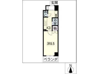 サン畑江(1K/5階)の間取り写真