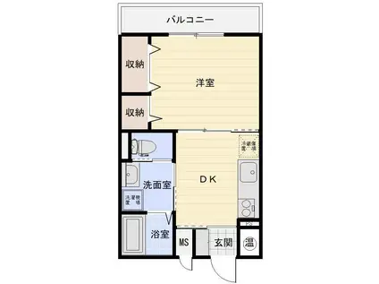 メゾンドポレール(1DK/4階)の間取り写真