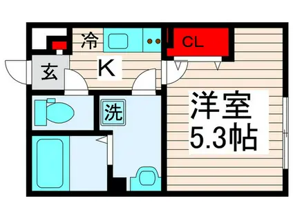 グレイス高野II(1K/2階)の間取り写真