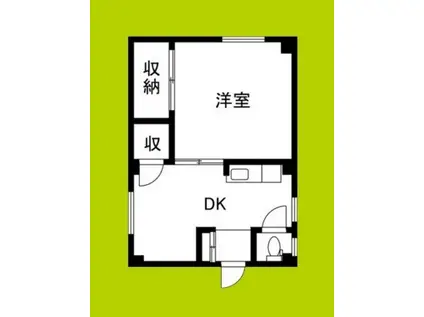 玉出マンション(1DK/2階)の間取り写真