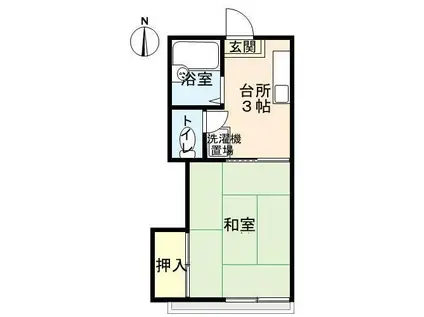 フレグランスM(1K/2階)の間取り写真