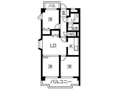 ヌンクタータ(2LDK/2階)の間取り写真
