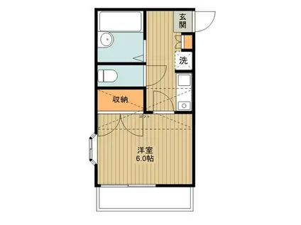 ハッピーハイツ(1K/2階)の間取り写真